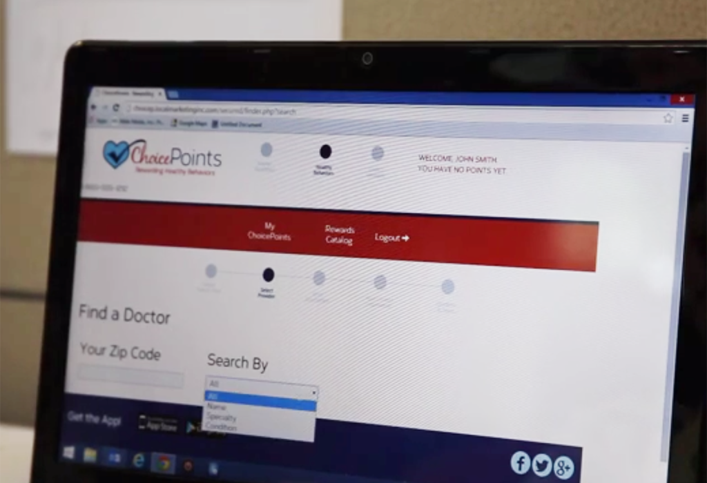 Physician finder process took users through a 5 step process
