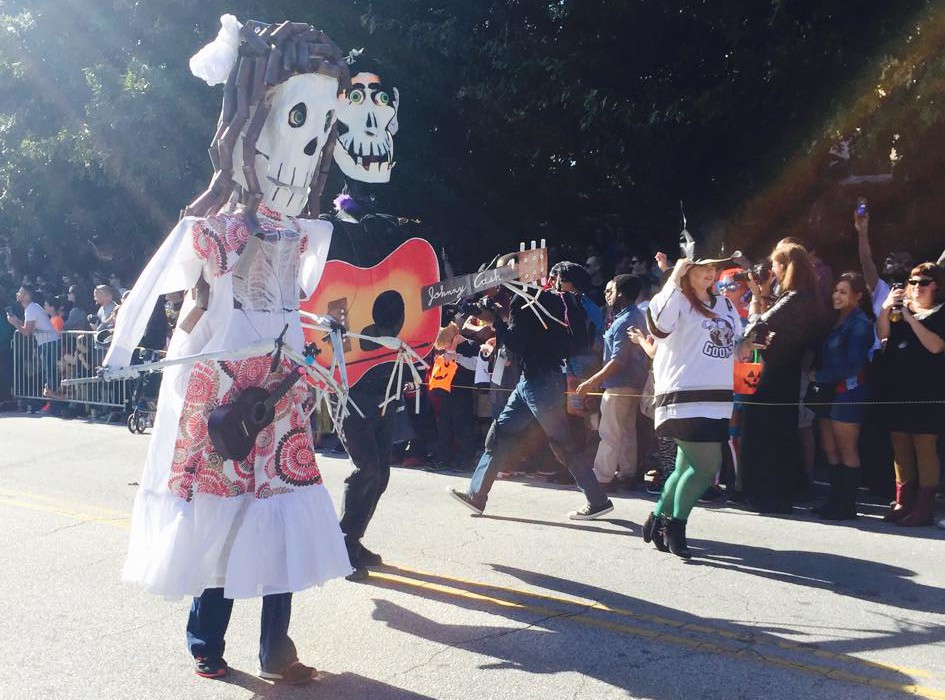 skeleton in halloween parade