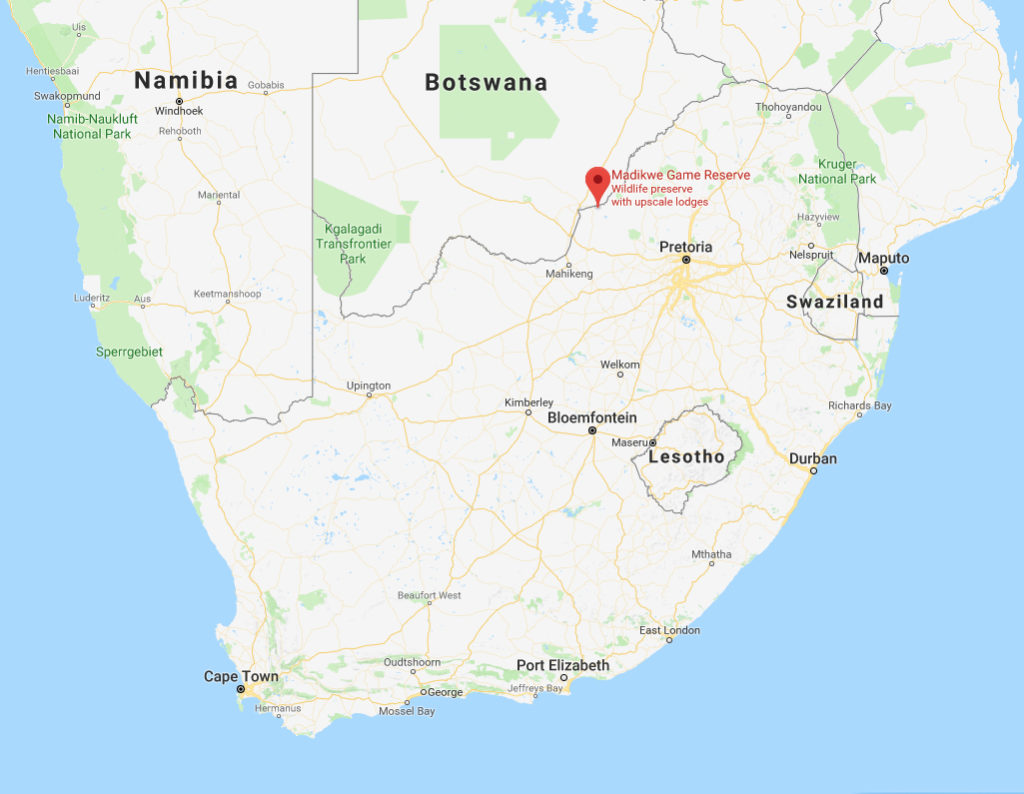 map near Botswana