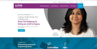 Lupus website showing header